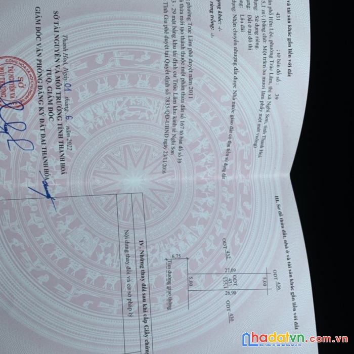 Chính chủ cần bán gấp 4 lô đất mặt tiền tại thanh hóa