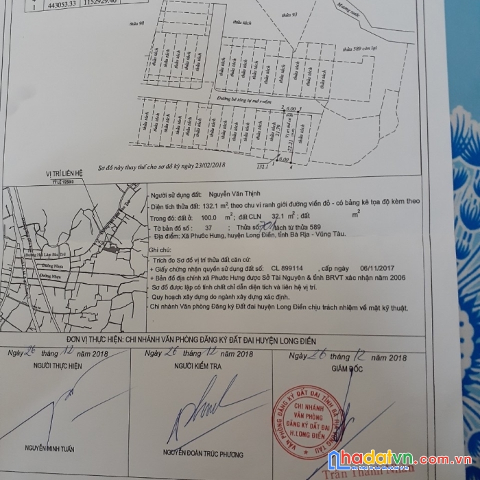 Chính chủ cần bán lô đất vị trí đẹp tại thị trấn long hải, tỉnh bà rịa – vũng tàu.