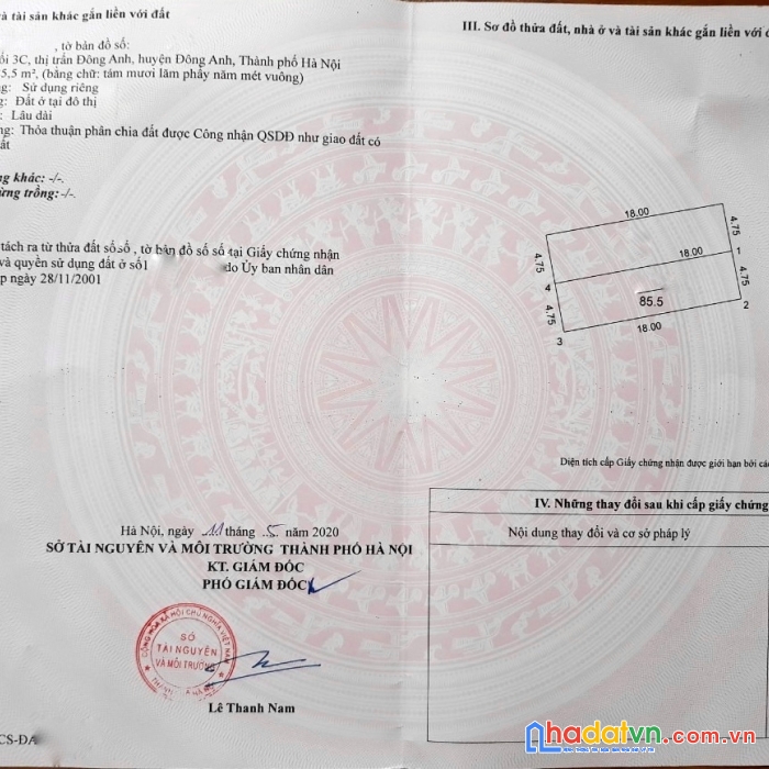 Hơn 4 tỷ, 85m đất tổ 22 thị trấn đông anh, đường thông, gần 5m, đầy đủ tiện ích cơ bản