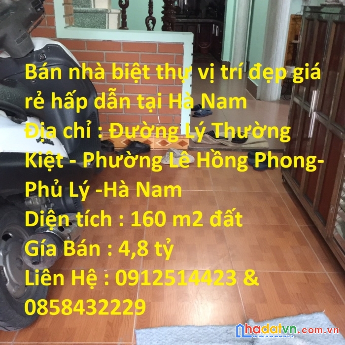 Bán nhà biệt thự vị trí đẹp giá rẻ hấp dẫn tại hà nam
