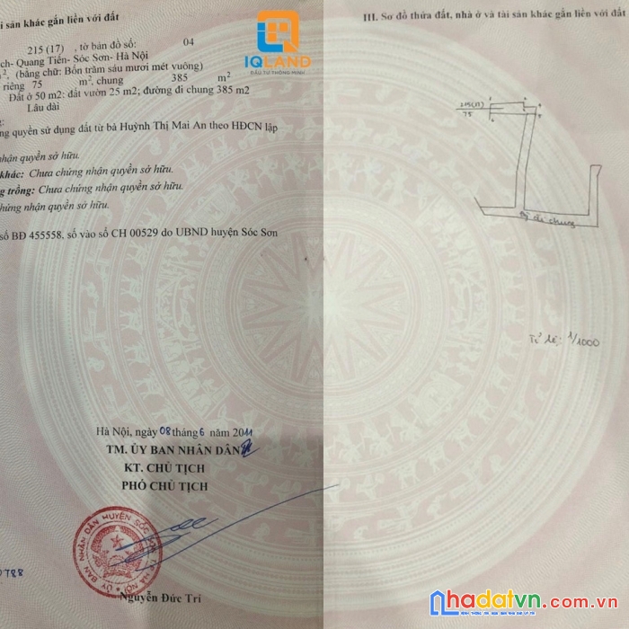 Cần bán 75m2 đường 3m tại xuân bách quang tiến. giá 13.5tr/m2