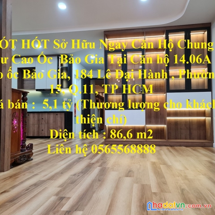 Hót hót sở hữu ngay căn hộ chung cư cao ốc  bảo gia tại quận 11, tp hcm