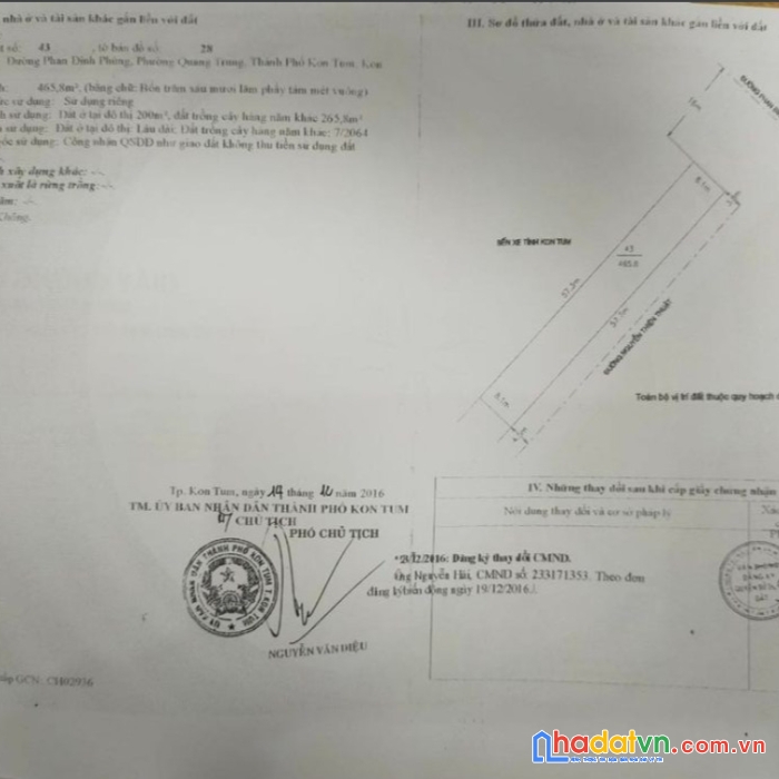 Bán đất 2 mặt tiền đường phan đình phùng, và nguyễn thiện thuật sát bến xe kon tum, phường quang