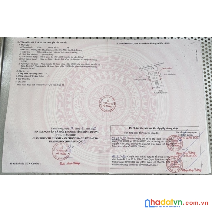 Bán đất hẻm đường lê hồng phong, phường phú thọ, thủ dầu một, bình dương