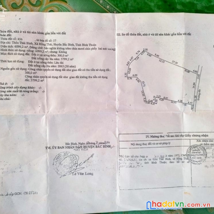 Chính chủ cần tiền bán gấp lô đất gần quốc lộ 1a ngay bắc bình - bình thuận