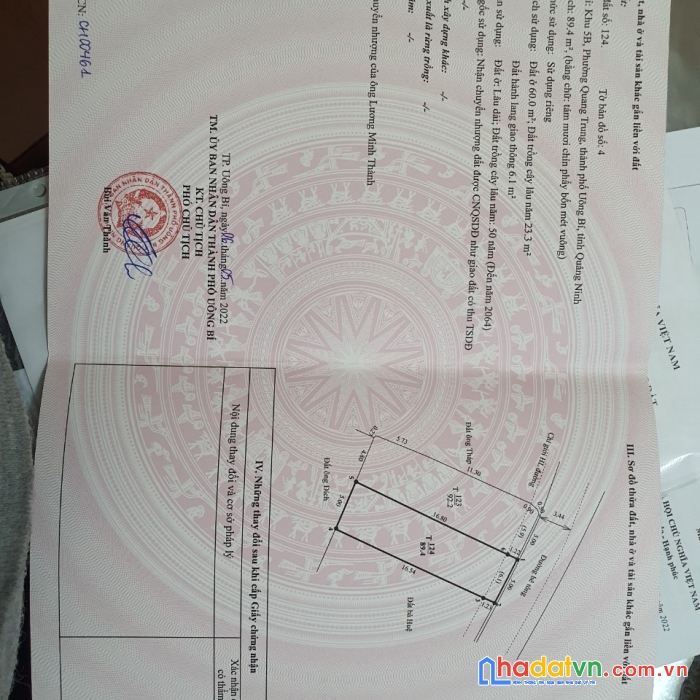 Chính chủ cần bán lô đất tại khu 5b - phường quang trung  - tp uông bí -  quảng ninh.