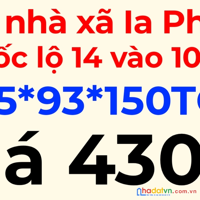 Bán nhà 5m cách quốc lộ 14 vào chỉ 100m, xã ia phang, gia lai, giá 430tr