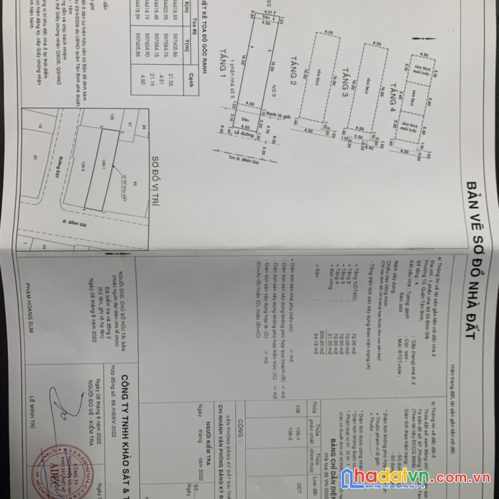 Bán nhà mt bình giã tân bình 4,5x22, 4lầu sát trường chinh. giá 19 tỷ