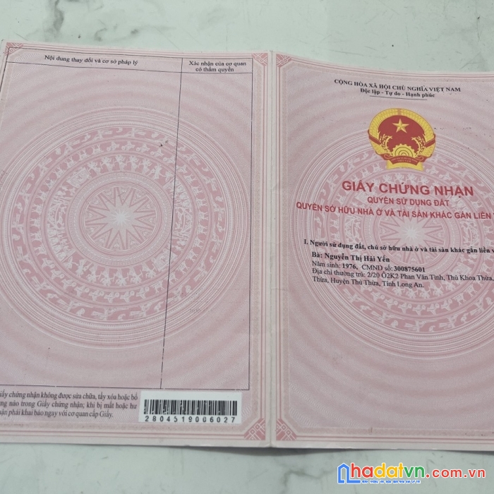 Chính chủ cần bán gấp  đất sổ đỏ, thổ cư ở huyện thủ thừa, tỉnh long an liên hệ: 0976838868.