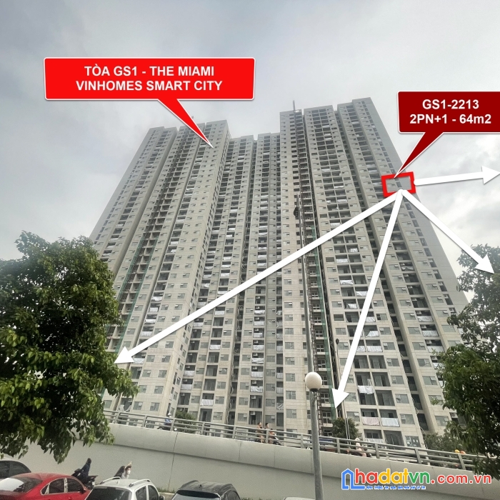 Cơ hội cuối cùng sở hữu căn 2pn+1 gs1-2213, tầng 22, vinhomes smart city. ck 10%. tặng quà 130tr