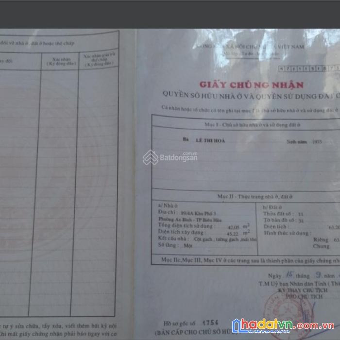 Chính chủ cần bán nhà mặt tiền vị trí đẹp tại tp: biên hoà