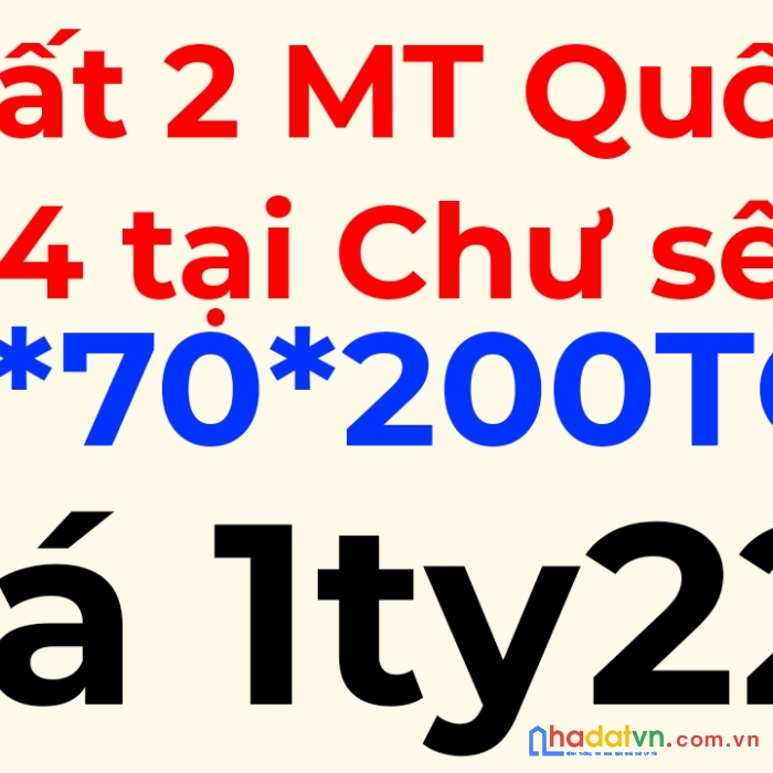 Bán lô đất 2 mặt tiền quốc lộ 14 và đường lô 2, chư sê, gia lai. giá 1ty220