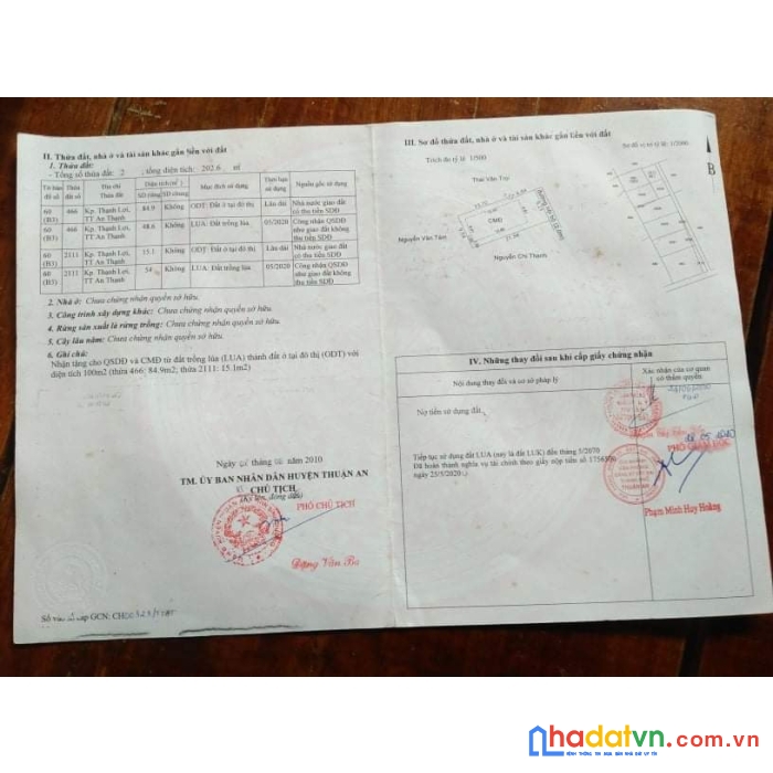 Cần bán lô đất vị trí đẹp tại thuận an- tỉnh bình dương