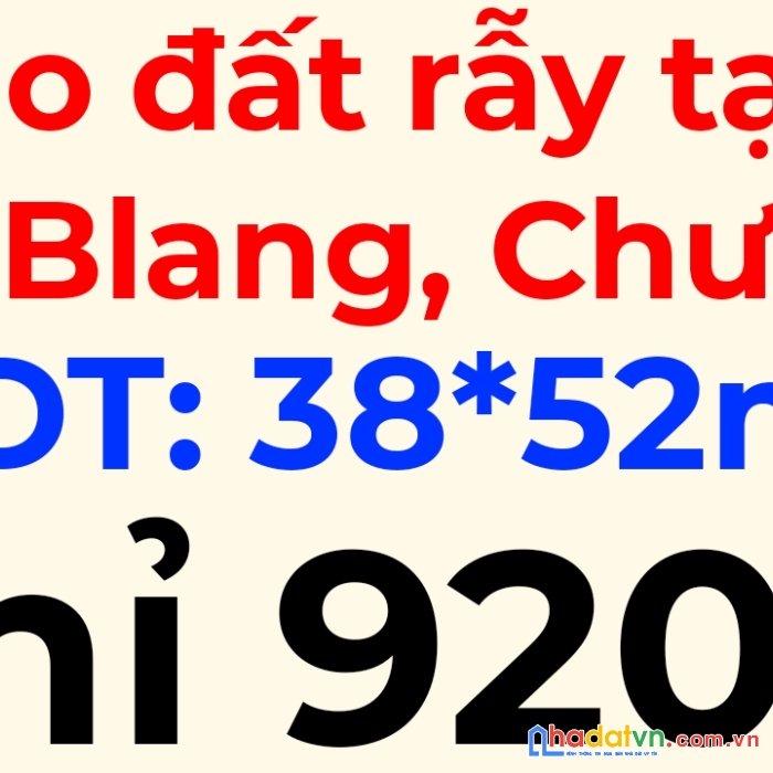 Bán lô đất rẫy 2 xào có 38m mặt tiền đường tại xã ia blang, chư sê. giá 920tr