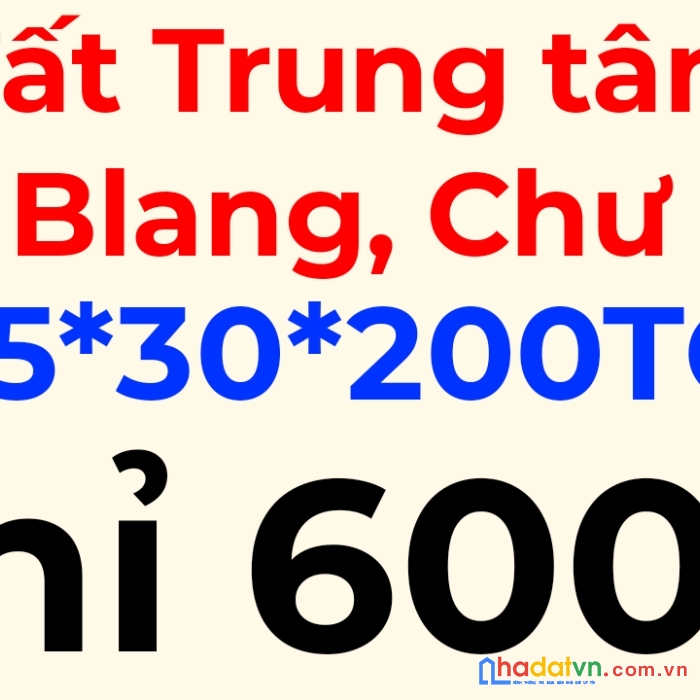 Bán 15m đất thổ cư ngay trung tâm xã ia blang, chư sê, gia lai. giá 600tr