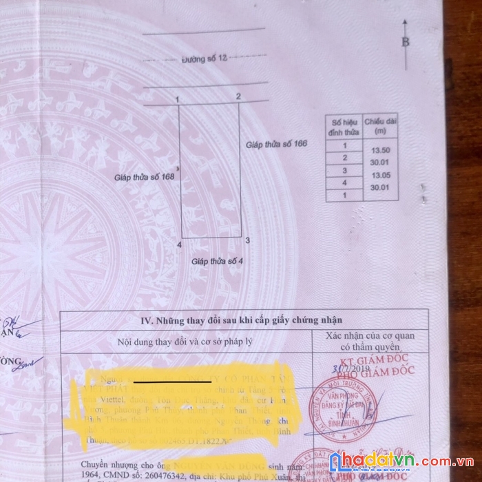 Chính chủ cần bán gấp lô đất mặt tiền vị trí đẹp tại bình thuận