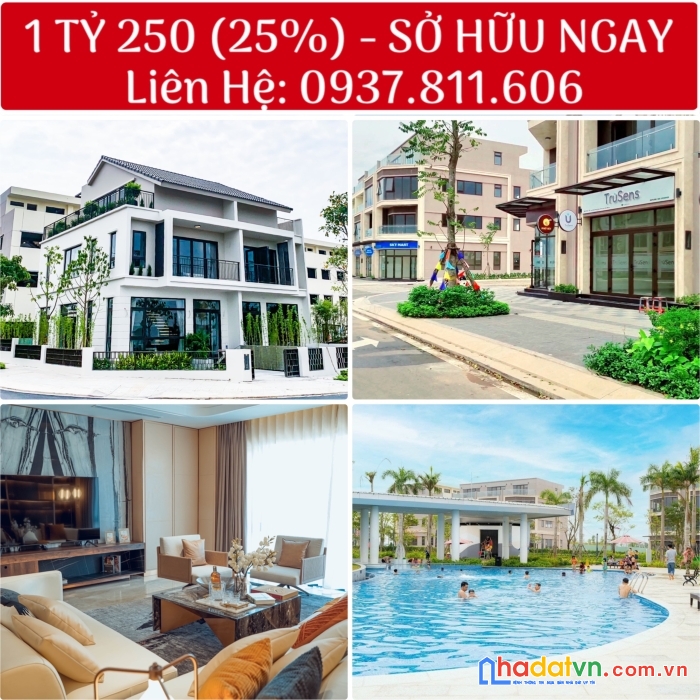 Chỉ 1 tỷ 250 (25%) - sở hữu ngay nhà phố trong khu đô thị đẹp nhất long thành