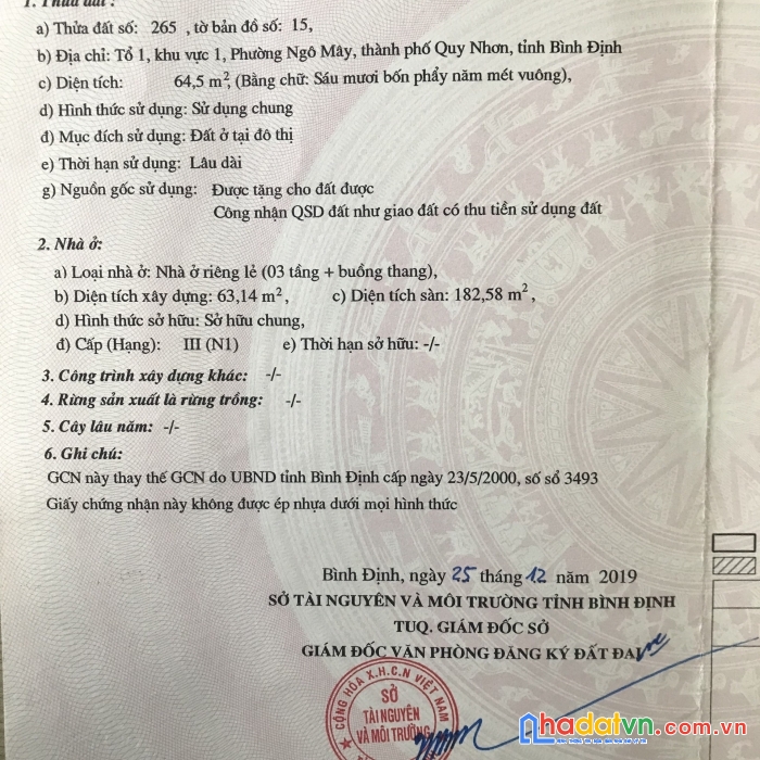 Sở hữu ngay căn nhà đẹp tại p  ngô mây tp quy nhơn