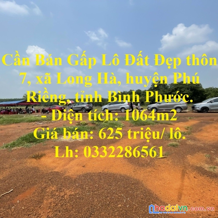 Cần bán gấp lô đất đẹp huyện phú riềng, tỉnh bình phước.