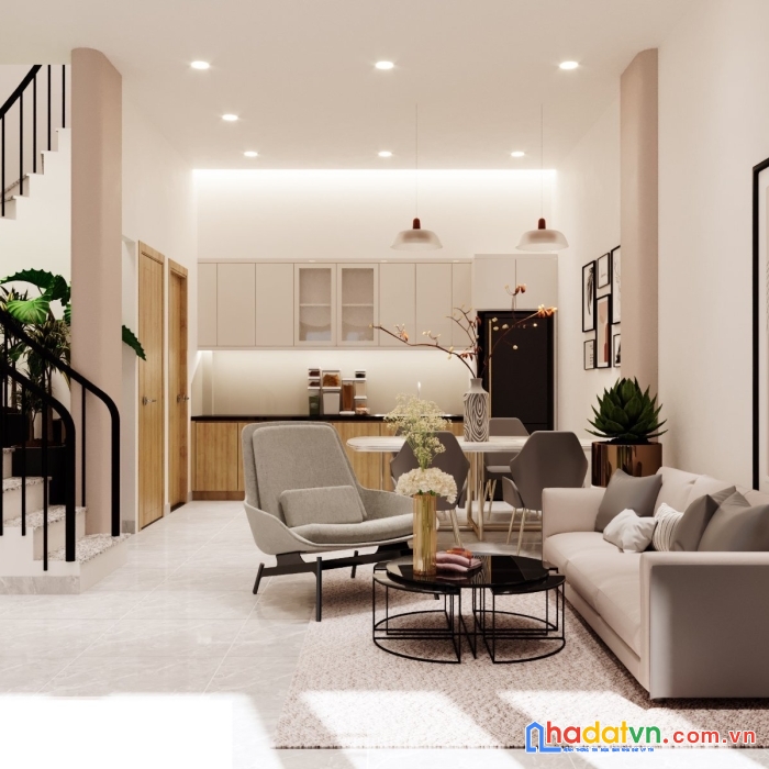 Nhà đẹp thống nhất, diện tích 5,5 x 10m, hxh thông