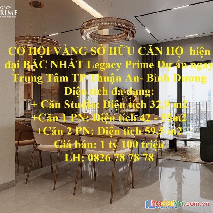 Cơ hội vàng sở hữu căn hộ  hiện đại bậc nhất legacy prime ngay trung tâm thành phố thuận an