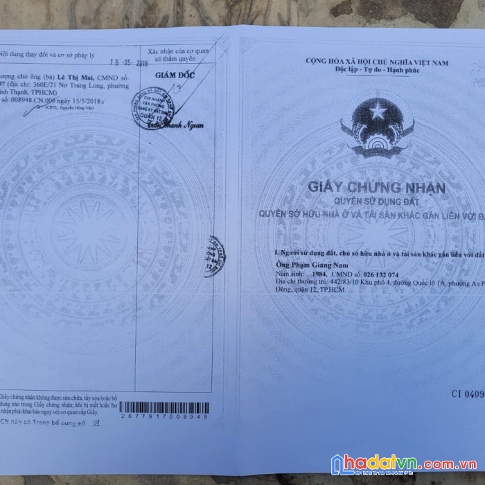 Chính chủ đất 110m2 có 3 tỷ an phú đông quận12