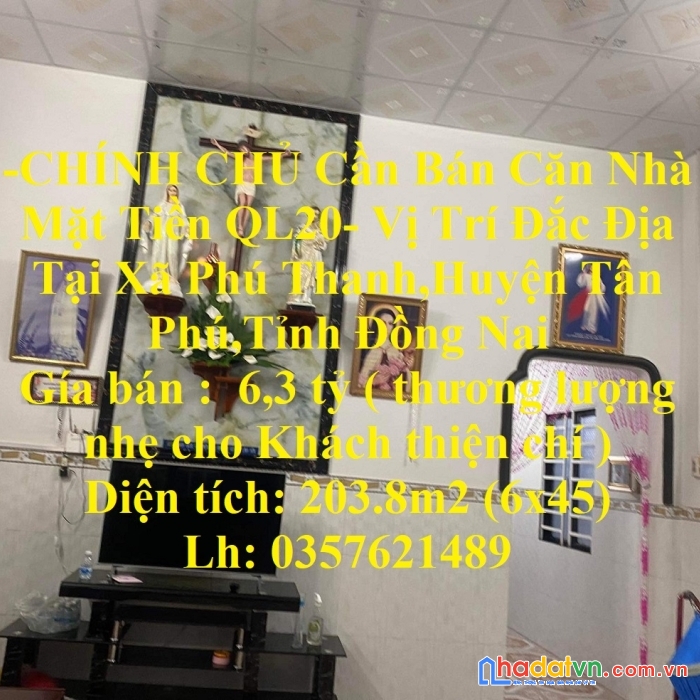 -chính chủ cần bán căn nhà mặt tiền ql20- vị trí đắc địa tại tân phú-đồng nai
