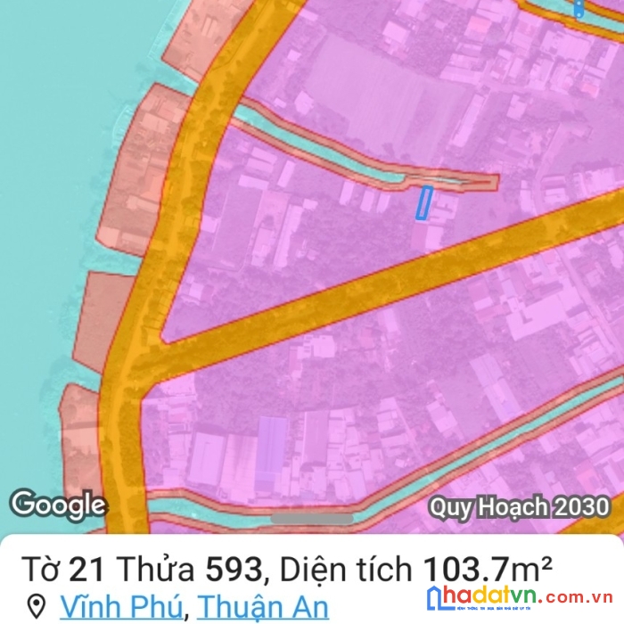 Bán đất 100m2 với 2 mặt tiền tại vĩnh phú, thuận an giá chỉ 2,8 tỷ