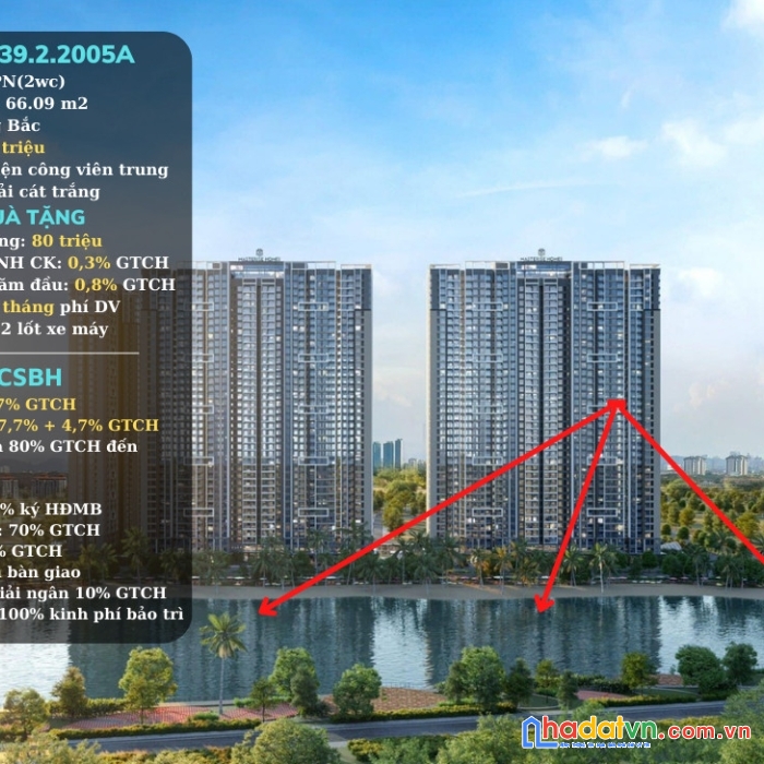 Chính chủ cần bán gấp căn 2n, view công viên toà masteri west heights - vinhomes smart city