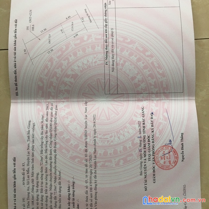 Hoa hậu bán nhanh  chính chủ bán đất trung an, lan mẫu, lục nam, bắc giang ô tô tránh