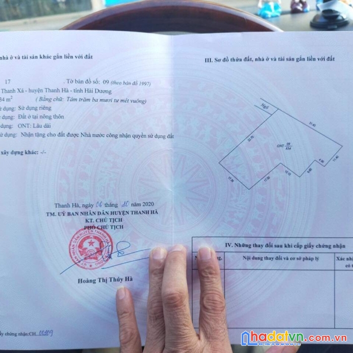 Chính chủ cần bán đất vị trí đẹp tại tỉnh hải dương