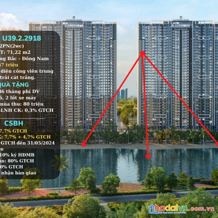 [cơ hội không thể bỏ qua] căn hộ u39.2.2918 - masteri west heights - căn hộ đẳng cấp, chuẩn quốc