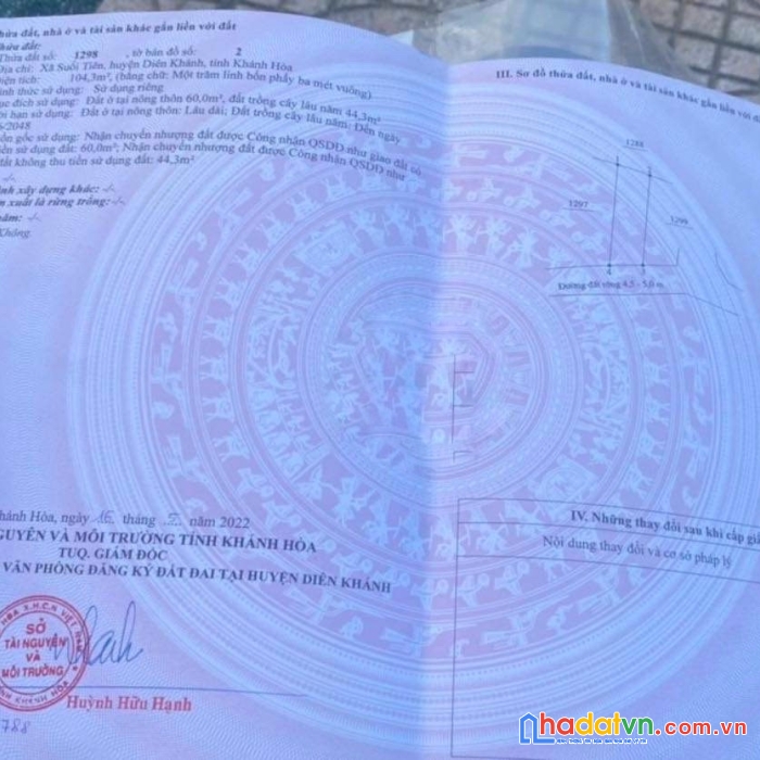 Sở hữu ngay siêu phẩm đẹp vị trí đắc địa tại xã suối tiên, huyện diên khánh, khánh hòa