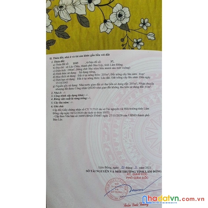 Chính chủ cần bán lô đất vị trí siêu đẹp tại tp bảo lộc