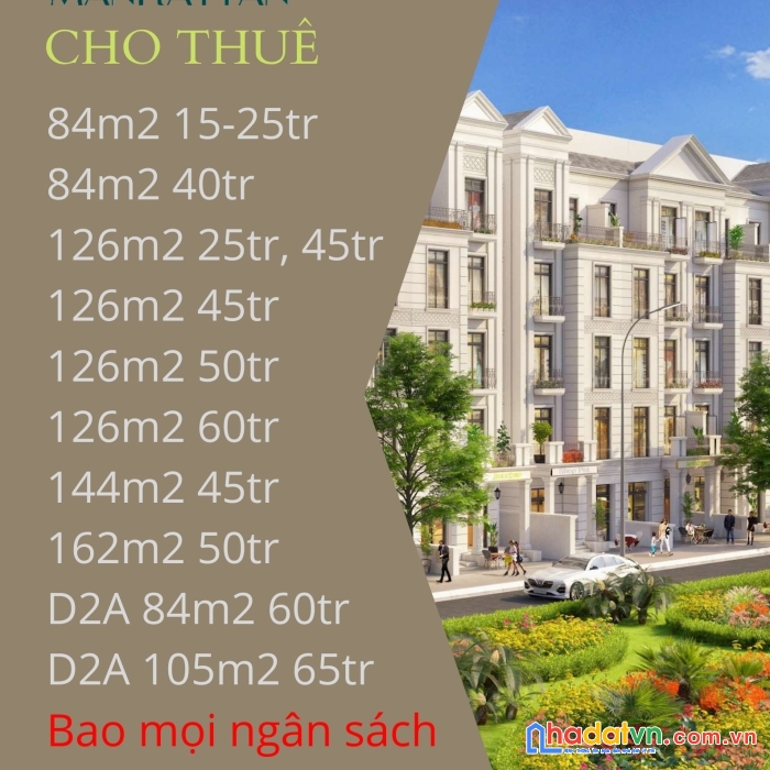 Cho thuê nhà phố shophouse vinhomes grand park giá siêu rẻ chỉ từ 15 triệu
