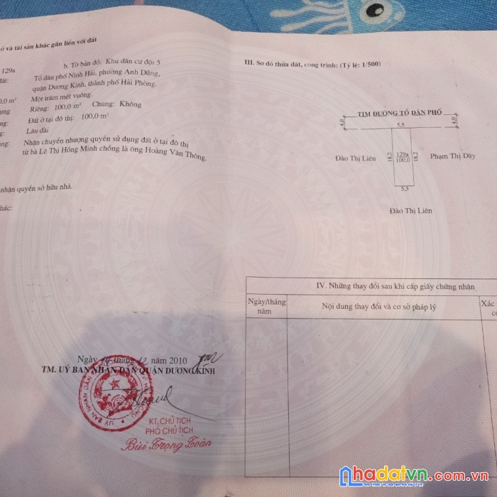 1,8 tỉ có ngay 100 m2 đất đường nhựa 8m ngay khu cánh diều, dương kinh