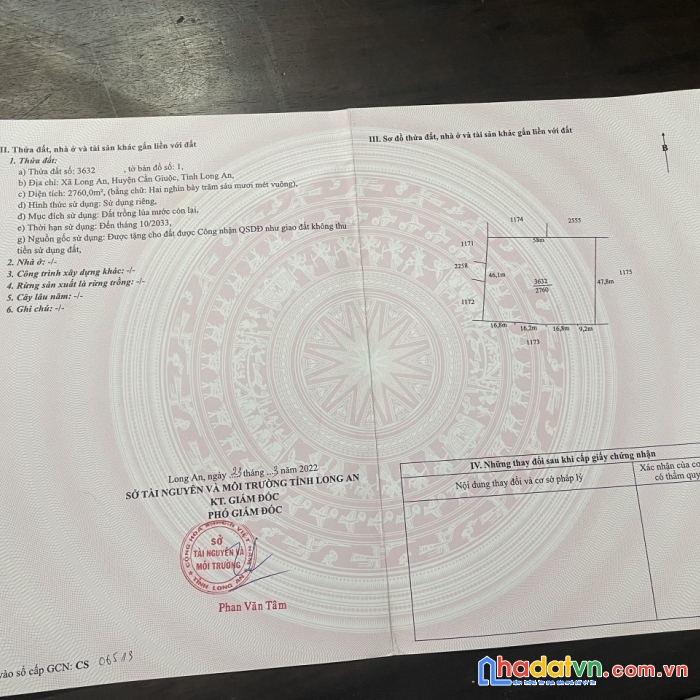 Chính chủ cần bán đất lô 2 đường nguyễn thị bài gốc 2 mặt đường xe hơi vị trí đẹp tại long an