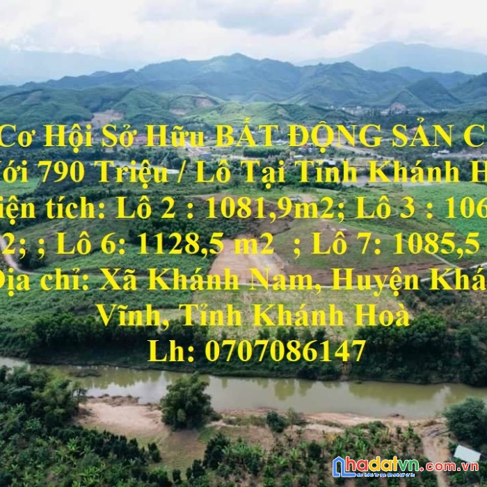 Cơ hội sở hữu bất động sản chỉ với 790 triệu / lô