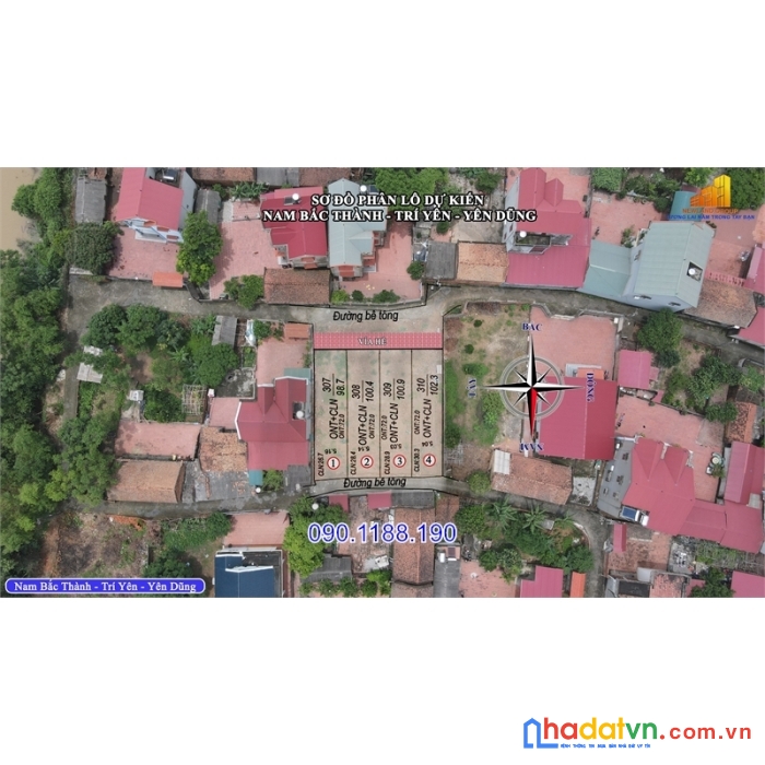 Bán đất 103m2 đã có sổ tại nam bắc thành - trí yên - yên dũng