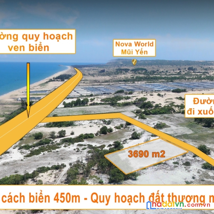 Chính chủ cần bán đất thương mại dịch vụ gần 3700m2 tại hồng thái, bắc bình, bình thuận