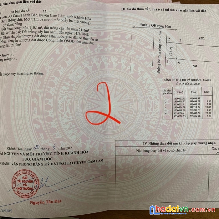 + đất nền cam lâm, đường quy hoạch 16m. 10tr/m2