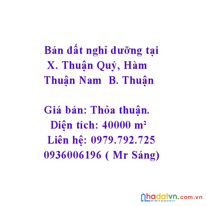 Bán đất nghỉ dưỡng tại xã thuận quý, hàm thuận nam gần novaworld bình thuận