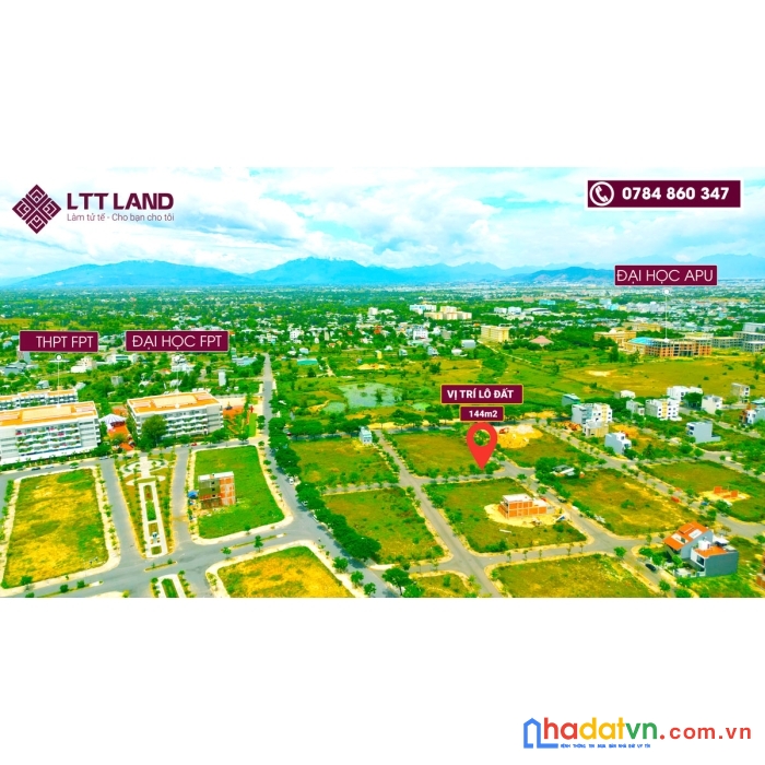 Lô đất 144m2 sạch đẹp fpt cần bán 3,6 tỷ