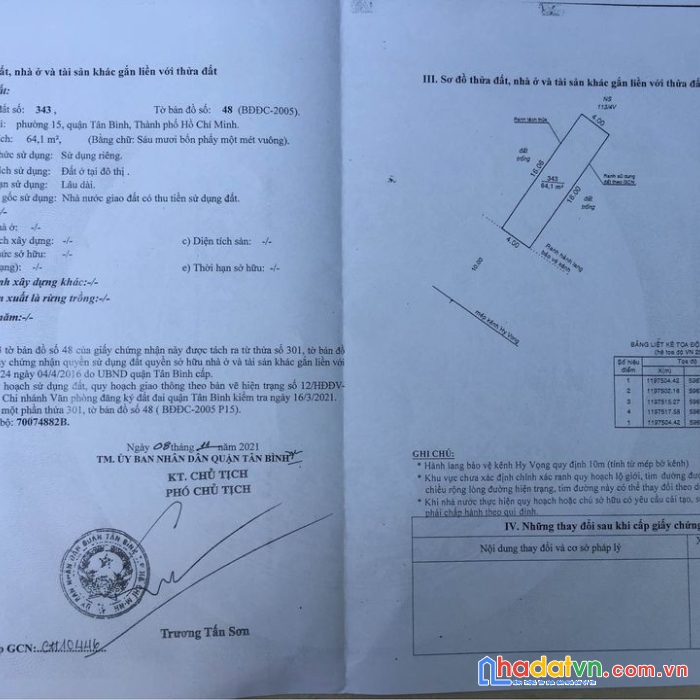 Cần bán lô đất mặt tiền kênh hy vọng vị trí đẹp tại phường 15 quận tân bình