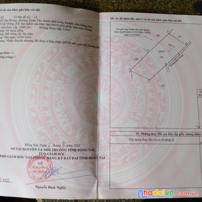 Chính chủ cần bán lô đất tại phường xuân tân - tp long khánh - tỉnh đồng nai