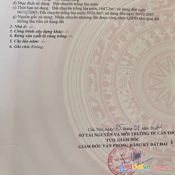 Đất chính chủ lê thương