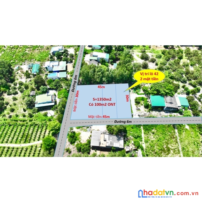 Cần bán gấp lô 45 x 30, sẵn 100 thổ cư ngay trung tâm xã sơn mỹ