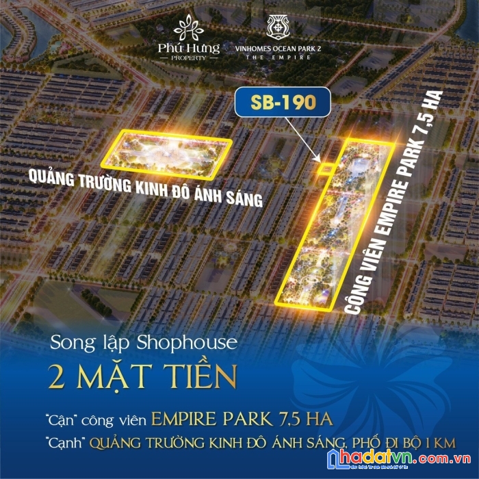 Siêu phẩm biệt thự song lập sao biển 2 mặt tiền vinhomes ocean park 2 the empire giá gốc từ chủ đầu tư