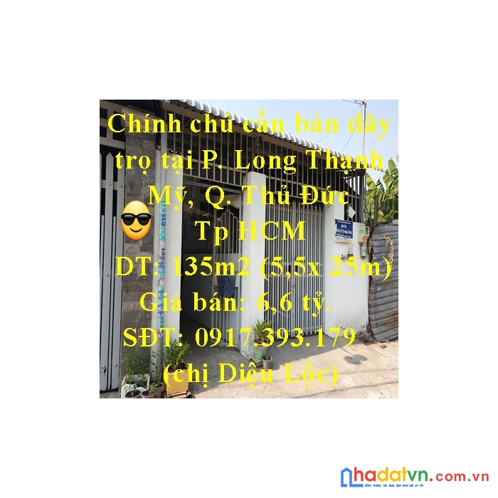 Chính chủ cần bán dãy trọ tại phường long thạnh mỹ, q. thủ đức, tp hcm