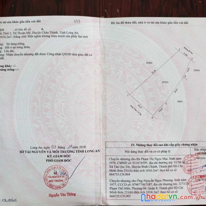 Chính chủ cần bán miếng đất ấp bình thới 2,xã thuận mỹ,huyện châu thành , tỉnh long an 11,2 tỷ